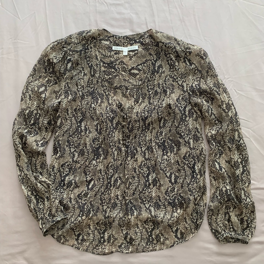 Veronica Beard Python Print Blouse - image 1